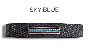 bracelet homme en lézard mat marron, barrette en or gris brillant, email marron, diamants bleus