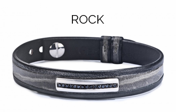 bracelet pour homme en diamants cuir noir rock